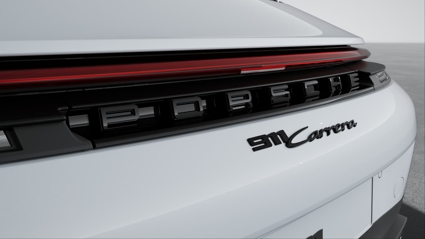 „PORSCHE“ Schriftzug lackiert in Schwarz (hochglanz)