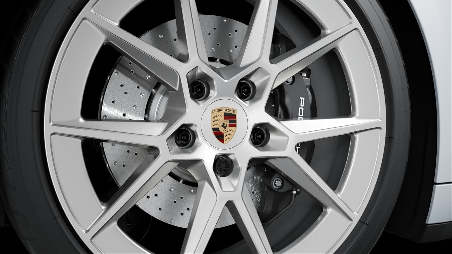 Radnabenabdeckungen mit farbigem Porsche Wappen