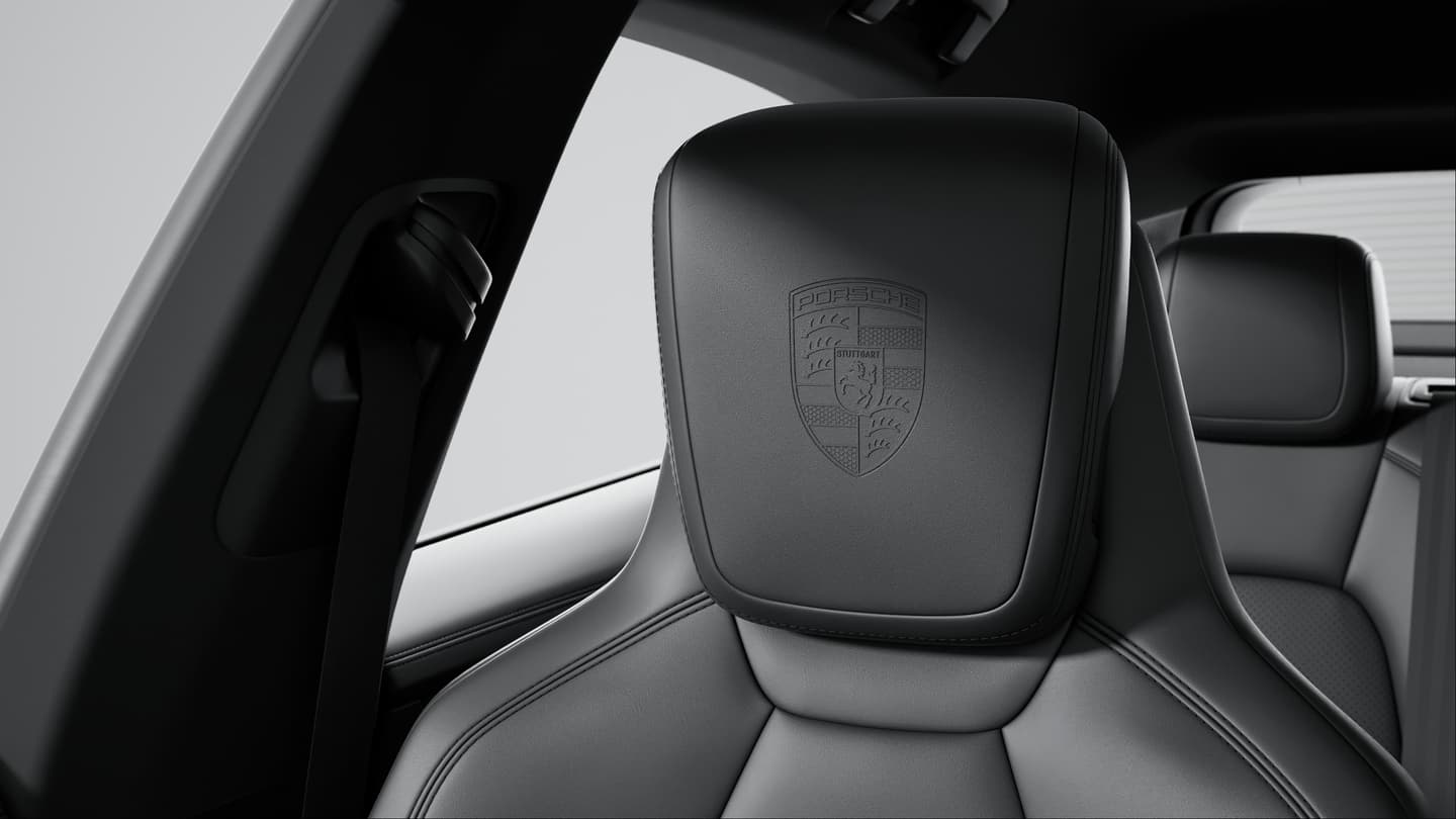 Porsche Wappen auf Kopfstützen (Vordersitze)