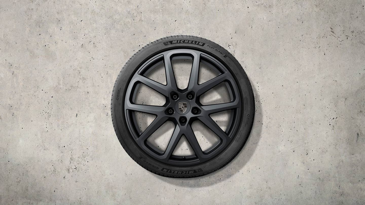 21-Zoll Panamera SportDesign Winterkomplettradsatz lackiert in Schwarz (seidenglanz)