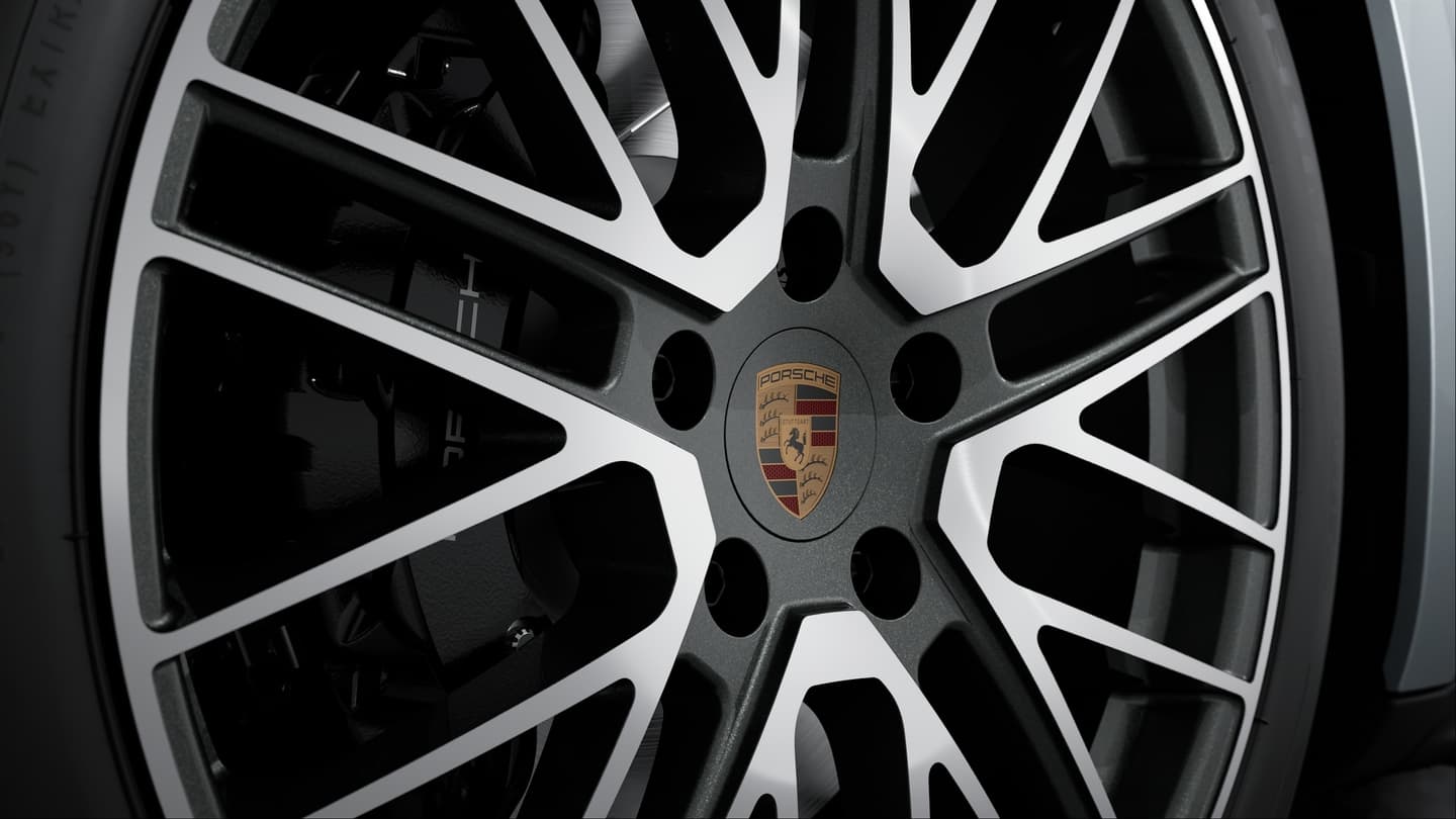 Radnabenabdeckungen mit farbigem Porsche Wappen