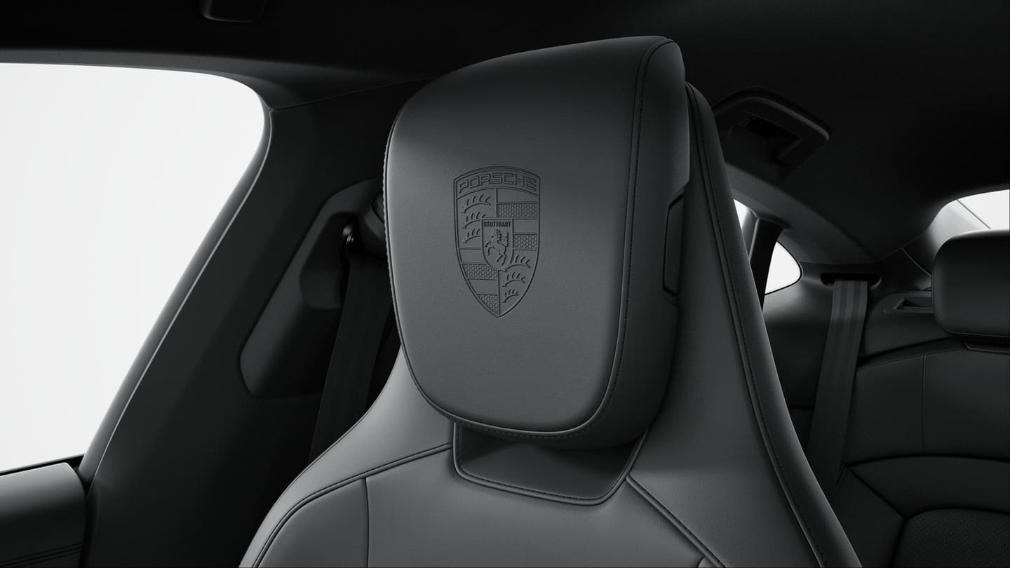 Porsche Wappen auf Kopfstützen (Vordersitze)